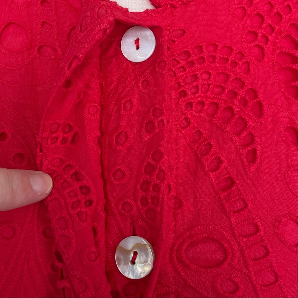FARM Rio Red Eyelet Dress - Picture 7 of 14